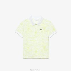 Lacoste polo grafic din bumbac organic petit pique 0H6PD42957 copii alb 001