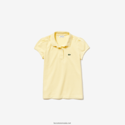 Lacoste polo mini piqué cu guler festonat 0H6PD42949 fetelor galben 6xp