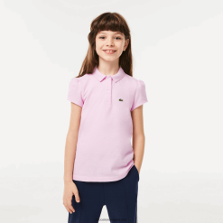 Lacoste polo mini piqué cu guler festonat 0H6PD42961 fetelor roz z4h