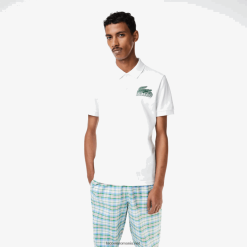Lacoste polo mini-pique din bumbac 0H6PD4101 bărbați alb 001