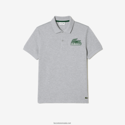 Lacoste polo mini-pique din bumbac 0H6PD4102 bărbați grey chine cca