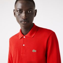 Lacoste polo original l.12.12 cu mânecă lungă 0H6PD4727 bărbați roșu 240
