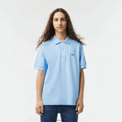Lacoste polo original l.12.12 cu piqué de bumbac greu 0H6PD4251 bărbați hbp albastru