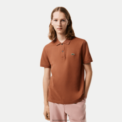 Lacoste polo original l.12.12 slim fit 0H6PD4219 bărbați maro deschis lfa
