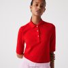 Lacoste polo slim din bumbac suplu 0H6PD42516 femei roșu 240