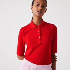 Lacoste polo slim din bumbac suplu 0H6PD42516 femei roșu 240