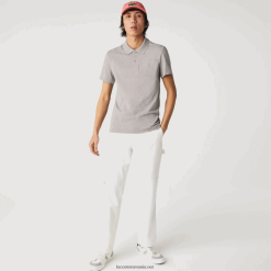 Lacoste Polo slim fit din bumbac elastic elastic 0H6PD4599 bărbați grey chine 4jv