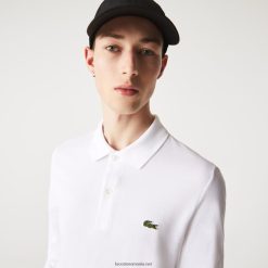 Lacoste polo slim fit petit pique 0H6PD4686 bărbați alb 001
