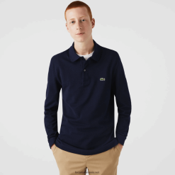 Lacoste polo slim fit petit pique 0H6PD4687 bărbați bleumarin 166