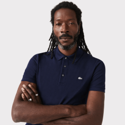 Lacoste polo slim fit petit pique stretch 0H6PD4563 bărbați bleumarin 166