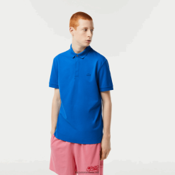 Lacoste polo smart paris din bumbac elastic piqué 0H6PD478 bărbați albastru kxb