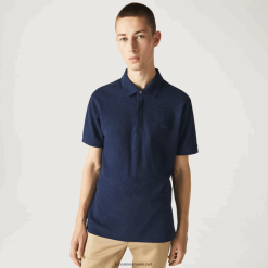 Lacoste polo smart paris din bumbac elastic piqué 0H6PD4931 bărbați blue chine 3gf