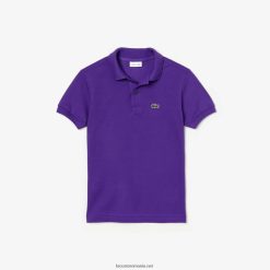 Lacoste polo tip petit pique cu potrivire regulată 0H6PD43173 copii mov qlt
