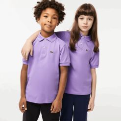 Lacoste polo tip petit pique cu potrivire regulată 0H6PD43181 copii Gfu violet
