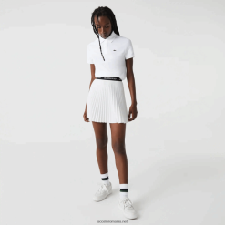 Lacoste polo tip petit pique din bumbac moale cu potrivire regulată 0H6PD42363 femei alb 001