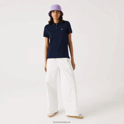 Lacoste polo tip petit pique din bumbac moale cu potrivire regulată 0H6PD42365 femei bleumarin 166