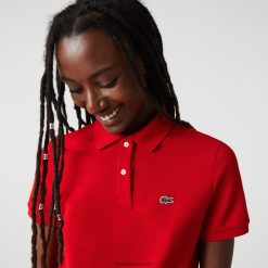 Lacoste polo tip petit pique din bumbac moale cu potrivire regulată 0H6PD42504 femei roșu 240