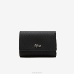 Lacoste portofel anna snap în față 0H6PD42816 femei noir krema a91