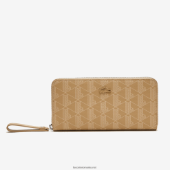 Lacoste portofel cu fermoar cu imprimeu monogram 0H6PD42773 femei vieennois bej l01