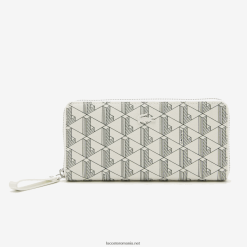 Lacoste portofel cu fermoar cu imprimeu monogram 0H6PD42774 femei farine sinople f89