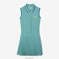 Lacoste rochie de tenis scurtă plisată încorporată sport 0H6PD42354 femei verde deschis qyi