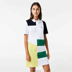 Lacoste rochie polo din piqué mozaic 0H6PD42519 femei alb sbh