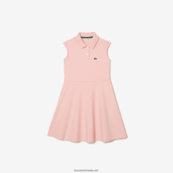 Lacoste rochie polo în formă de piqué stretch și evazată 0H6PD43077 fetelor roz kf9