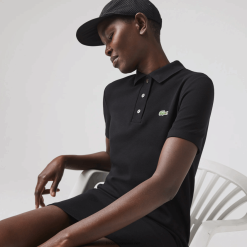 Lacoste rochie polo piqué cu maneca trompeta 0H6PD42510 femei negru 031