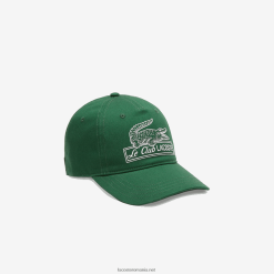 Lacoste șapcă cu imprimeu croco vintage 0H6PD42898 femei verde 132