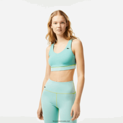 Lacoste sutien sport din poliester reciclat ultra-uscat 0H6PD42453 femei verde deschis cr5