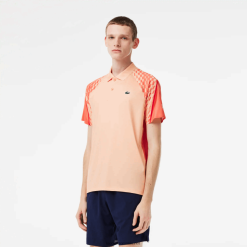 Lacoste tenis x novak djokovic polo tricolor 0H6PD4237 bărbați portocaliu deschis portocaliu rosu t7i
