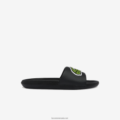 Lacoste tobogane sintetice croco 0H6PD41808 bărbați negru și verde 1b4