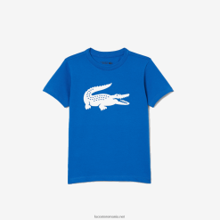 Lacoste tricou croc supradimensionat din tricou tehnic sport tenis 0H6PD43157 copii albastru alb lux