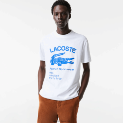 Lacoste tricou cu crocodil, cu crocodil relaxat 0H6PD4698 bărbați alb 001