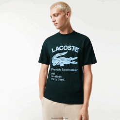 Lacoste tricou cu crocodil, cu crocodil relaxat 0H6PD4699 bărbați verde yzp