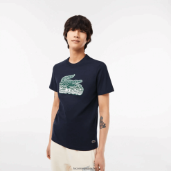 Lacoste tricou cu imprimeu din jerseu de bumbac 0H6PD464 bărbați bleumarin 166