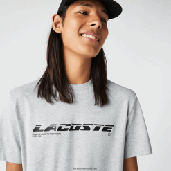 Lacoste tricou cu marca pique cu ajustare normală 0H6PD4561 bărbați grey chine cca