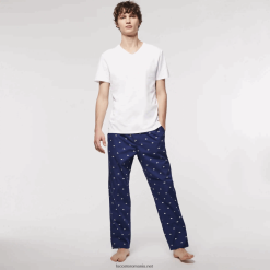 Lacoste tricou de lounge din bumbac cu decolteu în V pachet de 3 0H6PD41335 bărbați alb 001