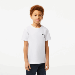 Lacoste tricou din amestec de bumbac respirabil sport 0H6PD43027 băieți alb 001