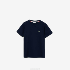 Lacoste tricou din bumbac cu decolteu în V 0H6PD43128 copii bleumarin 166