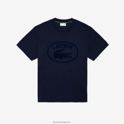 Lacoste tricou din bumbac cu marca ton pe ton, cu potrivire relaxată 0H6PD4133 bărbați bleumarin 166