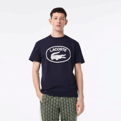 Lacoste tricou din bumbac cu marca ton pe ton, cu potrivire relaxată 0H6PD4147 bărbați negru/alb hhw