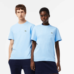 Lacoste tricou din bumbac organic cu decolteu 0H6PD4735 bărbați hbp albastru