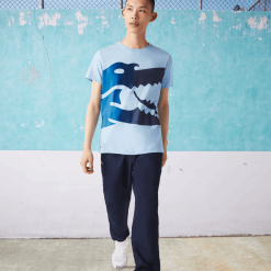 Lacoste tricou din bumbac organic sport novak djokovic croco 0H6PD4872 bărbați hbp albastru