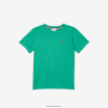 Lacoste tricou din jerseu de bumbac cu decolteu ras 0H6PD43167 copii verde kfv