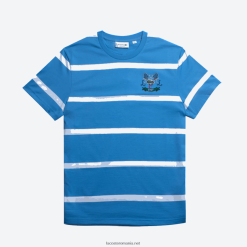 Lacoste tricou din jerseu de bumbac cu decolteu roșu brodat tenis 0H6PD4804 bărbați albastru alb hh7