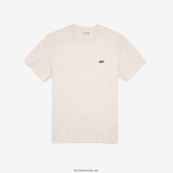 Lacoste tricou din jerseu de bumbac cu pete cu culoare normală 0H6PD4749 bărbați bej 74a