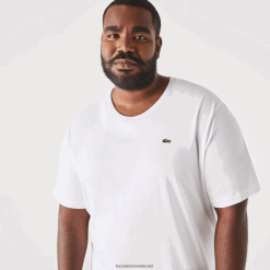 Lacoste tricou din jerseu de bumbac pima cu fit regulat xl 0H6PD4651 bărbați alb 001