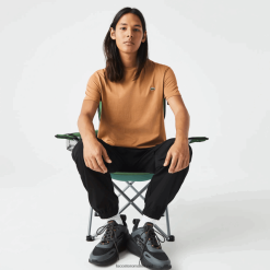 Lacoste tricou din jerseu de bumbac pima decolteu 0H6PD4902 bărbați maro z0w