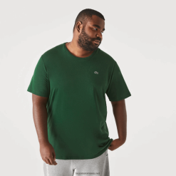 Lacoste tricou din jerseu de bumbac xl cu gât crew 0H6PD4832 bărbați verde 132